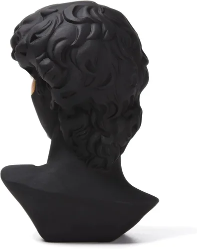 Miniatura 4 de BRABUD Máscara griega David Hombre Busto Estatua Resina Negro Oro Escultura Romana Clásica Arte Moderno Casa Oficina Estudio Estantería Decoración