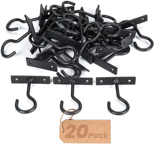 Miniatura 11 de Ganchos para plantas, paquete de 2 soportes de metal para colgar plantas de 6 pulgadas, gancho decorativo para comederos de pájaros, macetas, Negro