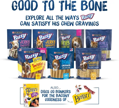 Miniatura 12 de Purina Busy Bone - Golosinas masticables para perros adultos, mantequilla de maní, bolsa de 6