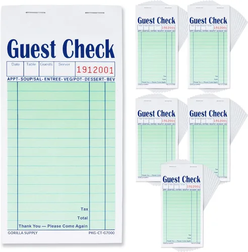 Miniatura 12 de [8000] Gorilla Supply Libro de Cheques para Huéspedes 3.4" x 5.04" Blocs de Notas de Servidor Libreta de Pedidos para Mesero y Mesera, Cheques