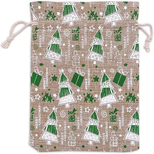 Miniatura 37 de 48 paquetes de 3x4 bolsas de regalo reutilizables de yute y arpillera con cordones (Feliz Navidad, X-Pequeño) - para regalos, favores de fiesta