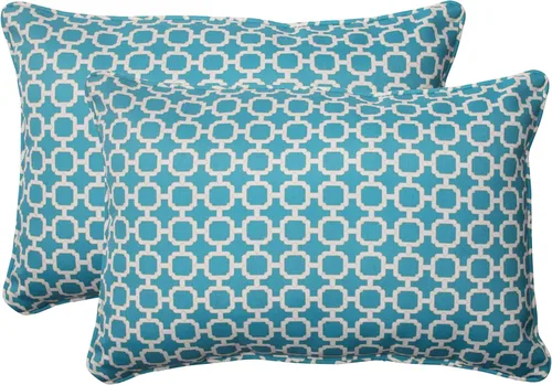 Miniatura 42 de Pillow Perfect Trellis - Almohadas para interiores y exteriores, 2 unidades, lumbares, 11.5 x 18.5 pulgadas, color negro