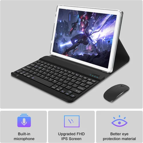Miniatura 7 de Tableta Android 14 2026 de 10 pulgadas, tabletas de 128 GB ROM+16 GB de RAM (8+8 virtual), tableta 2 en 1 con teclado, potente octa-core+cámara