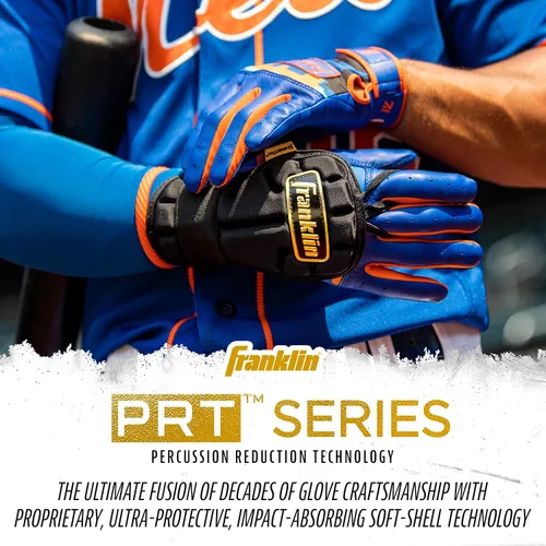 Miniatura 8 de Franklin Sports Guantes Protectores de Mano y Muñeca para Béisbol - Serie PRT LG, Protector para Adultos para Batear - Escudo Protector para Negro