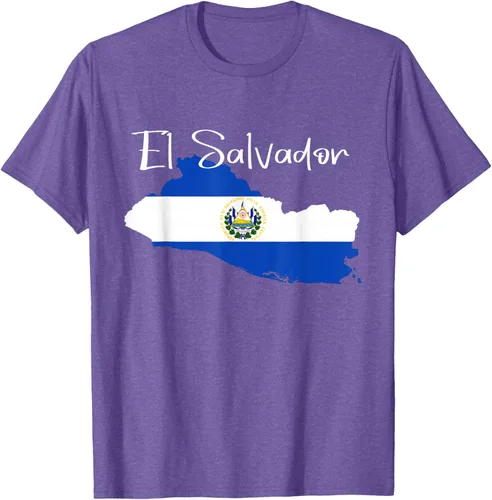 Miniatura 10 de Camiseta con la bandera de El Salvador, mapa de El Salvador, camiseta de Salvador para mujer