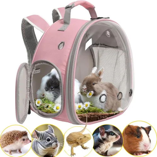 Miniatura 12 de Portador de viaje para dragón barbudo, jaula para lagartos, bolsa para animales pequeños para erizos, ratas, loros, pájaros, conejillos de indias