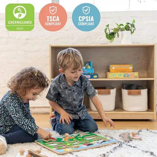 Miniatura 5 de ECR4Kids Gabinete de almacenamiento móvil de 2 estantes, muebles de aula, lavado gris