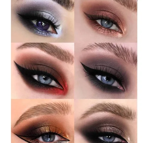 Miniatura 3 de Paleta de Sombras de Ojos Ahumadas de 12 Colores Maquillaje Natural Nude Mate Brillo Glitter Pigmento Set de Paleta de Sombras de Ojos Negra Color E