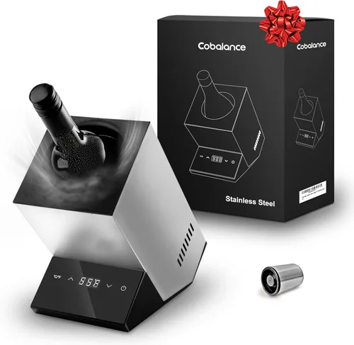 Cobalance Enfriador de vino eléctrico, enfriador de una sola botella para vino de 25.4 fl oz o algo de champán, refrigeradores portátiles que
