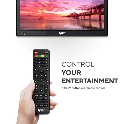 Miniatura 8 de Tyler 13" Monitor LCD de TV portátil con batería, capacidad inalámbrica, HD-TV, HDMI, ranura para tarjeta SD, USB, RCA, AC/DC, radio FM, cargador