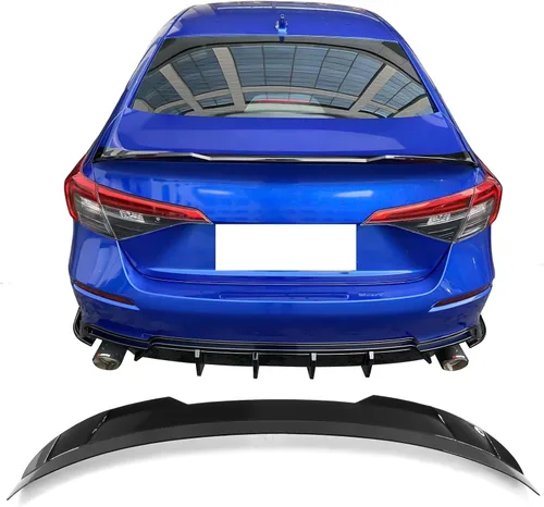Miniatura 12 de IKON MOTORSPORTS, alerón para cajuela compatible con Honda Civic Sedán 4 puertas 2022-2026, alerón trasero estilo FE-C de fibra de carbono