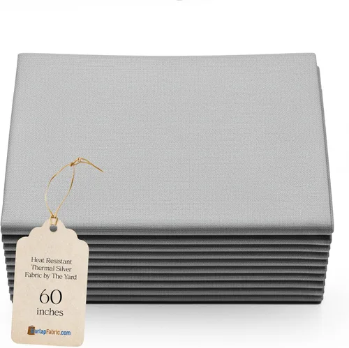 Tela térmica plateada resistente al calor de 60" por yarda - Material aislante para fundas de tabla de planchar, protectores térmicos y proyectos de