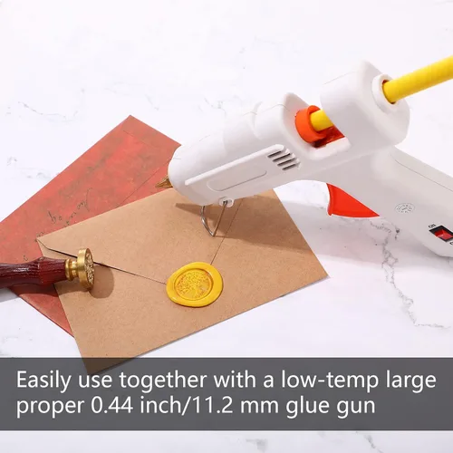 Miniatura 7 de Nuanchu 26 barras de cera para sellar pistola de pegamento para sello de cera y letras retro vintage, sellado de pistola de pegamento