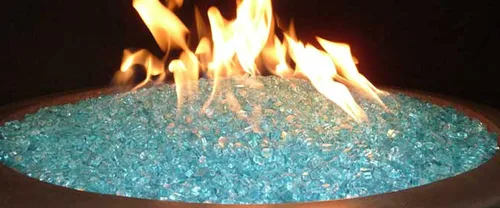 Miniatura 2 de Hiland RGLASS-AQ Vidrio para Hoguera en Aqua, Clasificación de Temperatura Extrema, Bueno para Propano o Gas Natural, 10 Libras, 10 lb (Paquete de 2)