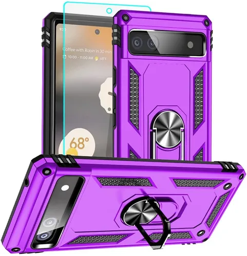 Miniatura 24 de Funda para Pixel 6a, Google Pixel 6A con protector de pantalla HD, [grado militar de 16 pies probada en caídas], anillo protector a prueba de golpes