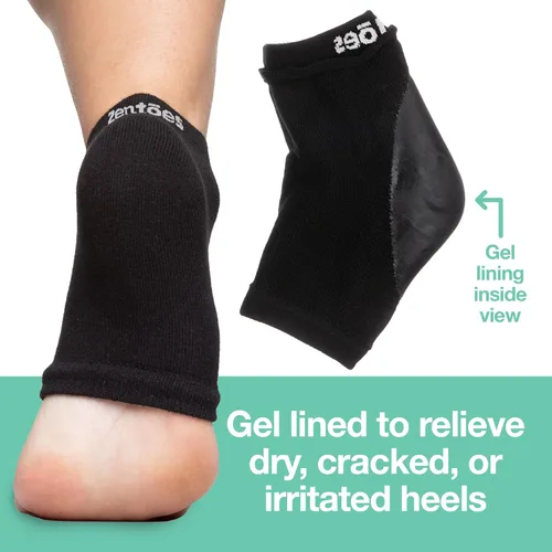 Miniatura 4 de ZenToes Calcetines hidratantes para tratamiento de talón agrietado, vitamina E, calcetines de talón con infusión de aceite de oliva y aceite