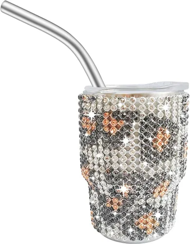 Miniatura 8 de INSTOME Vaso de chupito de acero inoxidable de 3oz con forma de diamante, vaso con pajita, color púrpura (1 unidad)