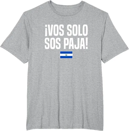 Miniatura 46 de Camiseta Vos Solo Sos Paja Salvadoran Slang Bandera de El Salvador, Negro
