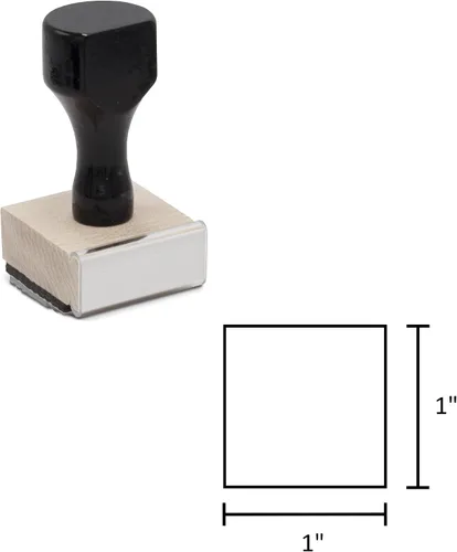 Miniatura 3 de Infusion Sello de madera tradicional con mango de madera negra (1" x 1")