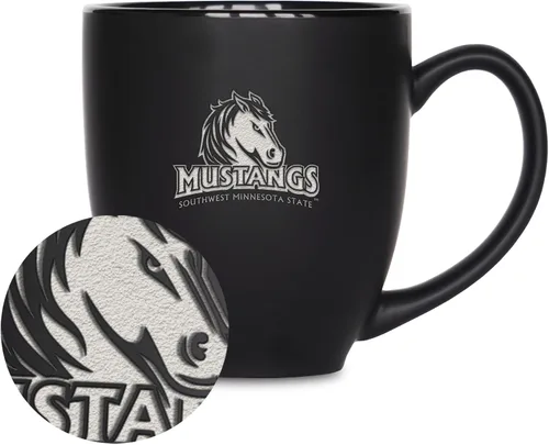 Miniatura 46 de Rico Industries - Taza de cerámica mate negra con grabado láser estándar de 15oz para NCAA (escuelas T & U) - Para bebidas calientes o frías