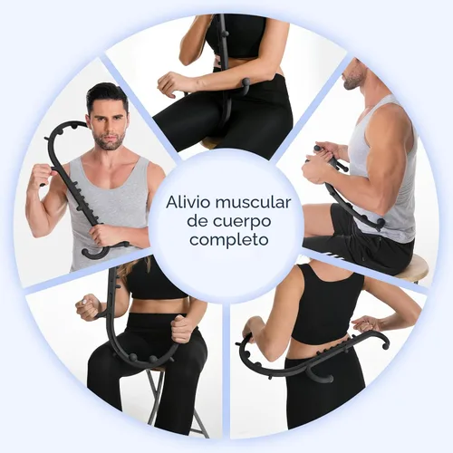 Miniatura 5 de Ranarose Masajeador de Tejido Profundo para Espalda y Cuello - Stick de Masaje para la Espalda para Alivio del Dolor, Removedor de Nudos Musculares