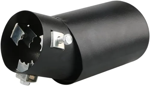 Miniatura 2 de Silenciador de cola de escape de automóvil atornillado de acero inoxidable, tubos negros, ajuste universal, diámetro de 1 1/2 pulgadas a 2 1/4
