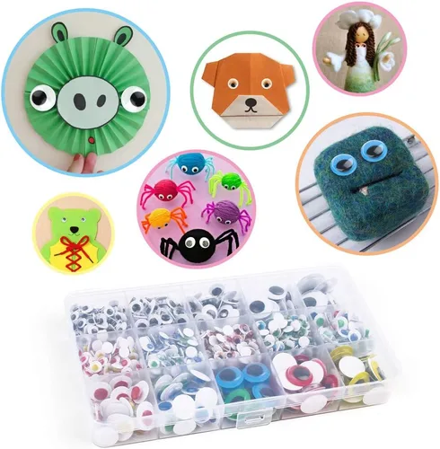 Miniatura 4 de LotFancy Wiggle Googly Eyes - 1100 unidades de ojos de Google para manualidades, autoadhesivos, varios tamaños