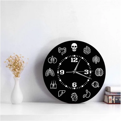 Miniatura 7 de The Geeky Days Reloj de pared de anatomía de órganos internos de cuerpo humano, arte de pared médico anatómico, silencioso, barrido, reloj de pared