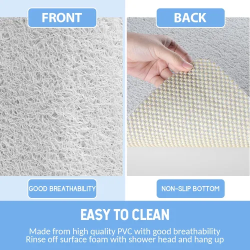 Miniatura 5 de Hargiis - Tapete antideslizante de secado rápido para bañera, piso, baño, ducha, cocina, hogar, hotel (color blanco, 24 x 24 pulgadas)