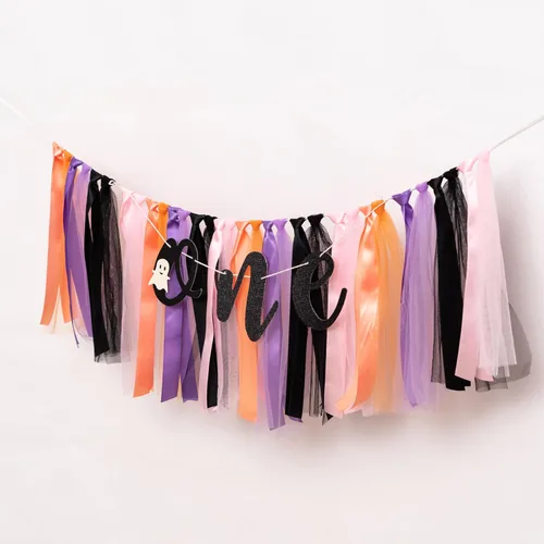 Miniatura 7 de Cartel espeluznante para silla alta de Halloween, suministros de decoración de fiesta de primer cumpleaños, guirnalda espeluznante con temática