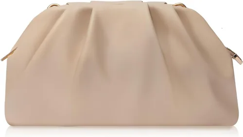 Miniatura 10 de lovyoCoCo Bolso de mano para mujer, suave, plisado, de poliuretano, para boda, elegante bolsa de noche para galas, bailes, fiestas de cóctel