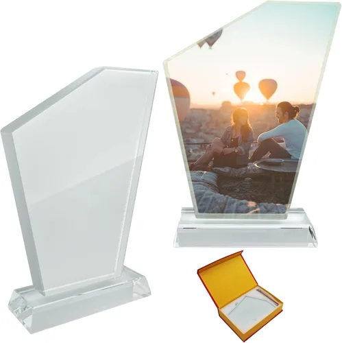 Miniatura 10 de Ismosm Paquete de dos placas de cristal para sublimación, marco de fotos, regalos de sublimación, decoración de mesa de cristal, espacios en blanco