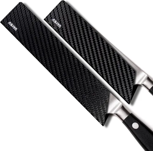 Miniatura 11 de Asaya Protectores profesionales para filos de cuchillos, cubiertas universales de cuchilla, extra resistencia, plástico ABS y forro de fieltro sin
