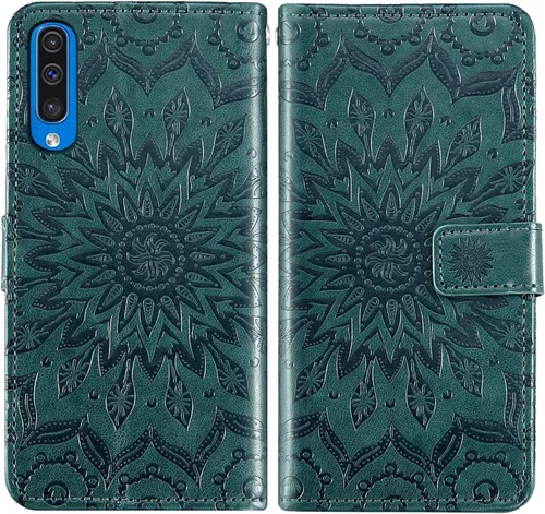 Miniatura 4 de Funda de teléfono para Samsung Galaxy A50 con protector de pantalla de vidrio templado, funda magnética de cuero, soporte para tarjetas, accesorios