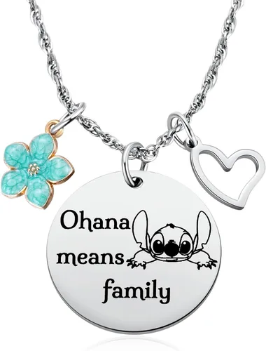 MIXJOY Bonito collar de dibujos animados de Stitch para mujeres y niñas, inspirado en el cumpleaños de Stitch para nieta, hija, sobrina