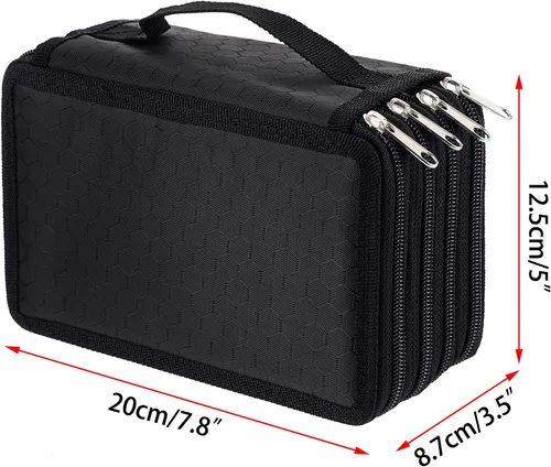 Miniatura 4 de Práctico estuche escolar de tela Oxford con 72 ranuras para lápices, de BTSKY®, Negro