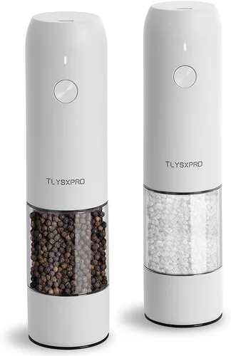 Miniatura 15 de TLYSXPRO - Juego de molinillo eléctrico de sal y pimienta, recargable con USB, operación automática con una mano, grosor ajustable, molinillo