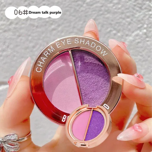 Miniatura 6 de Sombra de ojos de doble color, paleta de maquillaje de ojos de alto pigmento, polvo de sombra de ojos de metal brillante mate, maquillaje de ojos