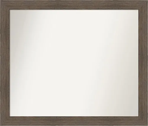 Miniatura 233 de Amanti Art Espejo de pared personalizado no biselado (24 x 27 pulgadas), marco estrecho de nogal chipre - varios tamaños personalizados - Espejo