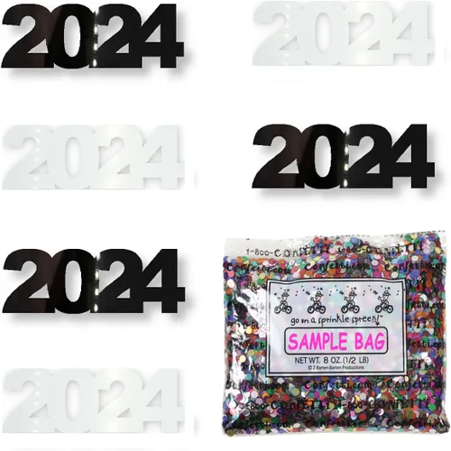 Miniatura 48 de Confetti Year 2024 Negro, Azul Royal Combo - 2 bolsas de media onza (1 oz)