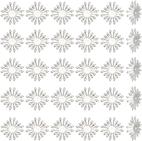 Miniatura 10 de UNICRAFTALE Acerca de 300 tapas de cuentas de flores multipétalos de 0.276 in de acero inoxidable, tapas espaciadoras huecas de metal para pulseras