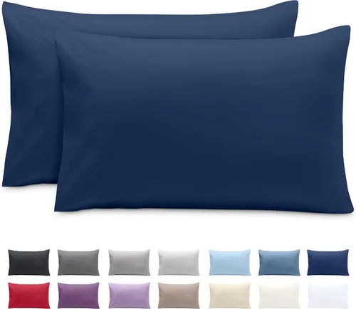 Miniatura 43 de Bare Home Juego de 2 fundas de almohada de microfibra de tamaño estándar, fundas de almohada refrescantes, doble cepillado, fácil cuidado, cierre