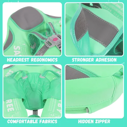 Miniatura 6 de GENTEACO Mambobaby Flotador de natación para bebé con toldo, flotador no inflable para piscina infantil con cola, de 3 a 24 meses, evita voltearse