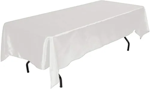 Miniatura 8 de Tektrum Mantel rectangular de satén sedoso de 60 x 102 pulgadas, 60 x 102 pulgadas, tela de alta calidad, lo mejor para bodas, fiestas, banquetes