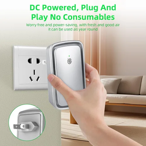 Miniatura 8 de Purificador de aire enchufable actualizado 2026 para el hogar, ionizador de aire iónico para polvo de humo con olor de mascotas, generador de iones