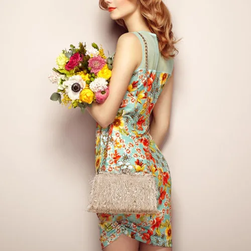 Miniatura 2 de YYW Bolso de mano para mujer, lindo bolso de noche esponjoso, bolso de hombro para banquete de boda, fiesta
