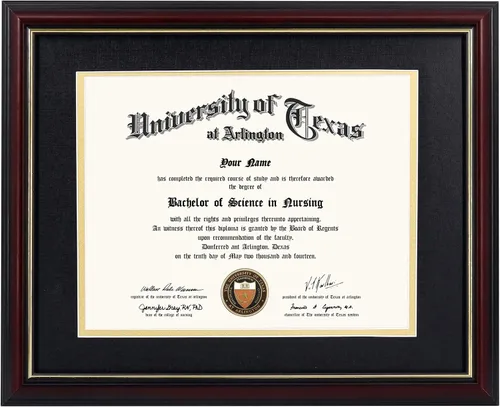 Miniatura 65 de GraduationMall Marco de diploma de certificado de 8.5 x 11, madera maciza y vidrio templado, acabado negro con ribete dorado
