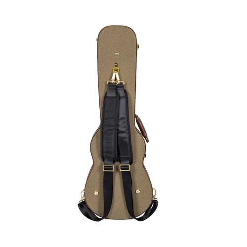 Miniatura 4 de Crossrock Estuche rígido de madera de lujo para ukeleles soprano, estilo mochila, verde vintage (CRW700SUGN)