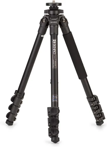 Miniatura 3 de Benro Adventure Trípode de aluminio – Trípode de viaje ligero de 4 secciones con cerraduras abatibles, columna central reversible, pies