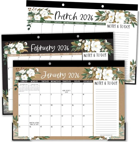 Miniatura 16 de Hadley Designs Calendario de escritorio grande 2026-2027 – Calendario de escritorio 2026, calendarios de escritorio de 18 meses para el hogar